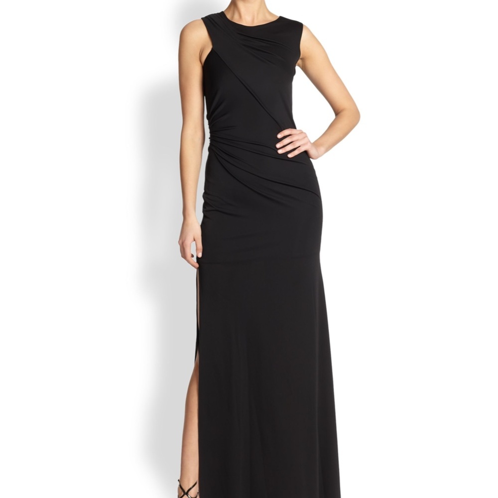 BCBG Max Azria Simone Shoulder-Draped Cutout Dress